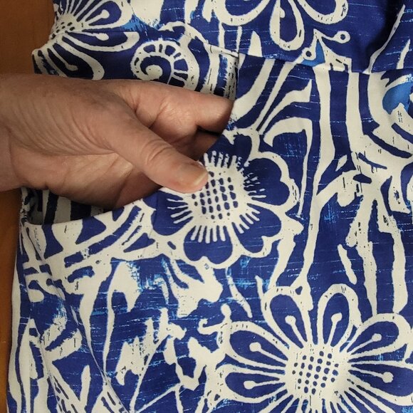 NWT Nine West Blue Riviera Combo Floral Sheath Dress With Pockets - 18W - Picture 7 of 12